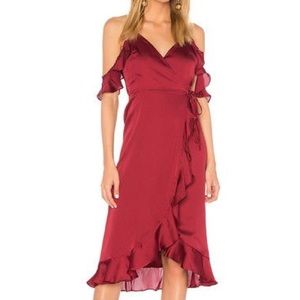 Lovers & Friends GIGI Satin Wrap Dress.